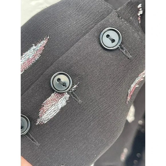 Parker Shelli Womens Long-Sleeve Ruffled Silk Blouson Mini Dress Black Sz XS - Picture 12 of 16